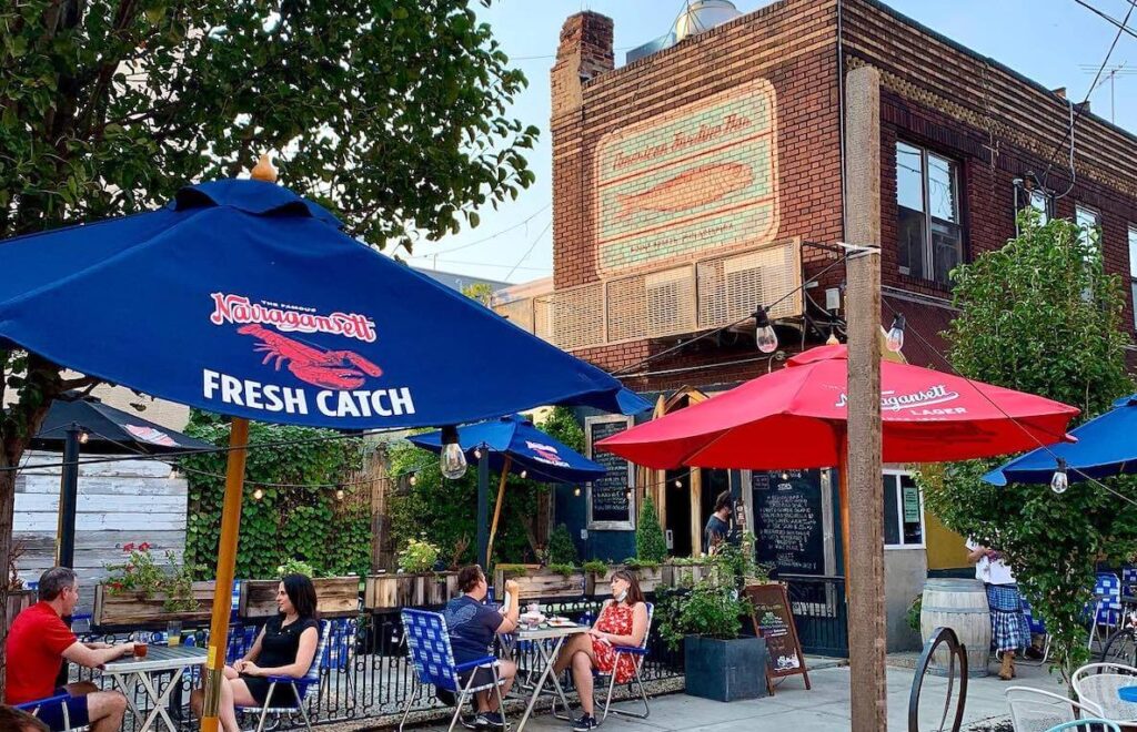 This photo of American Sardine Bar accompanies an article about the best and most beautiful places to eat outdoors in Philadelphia