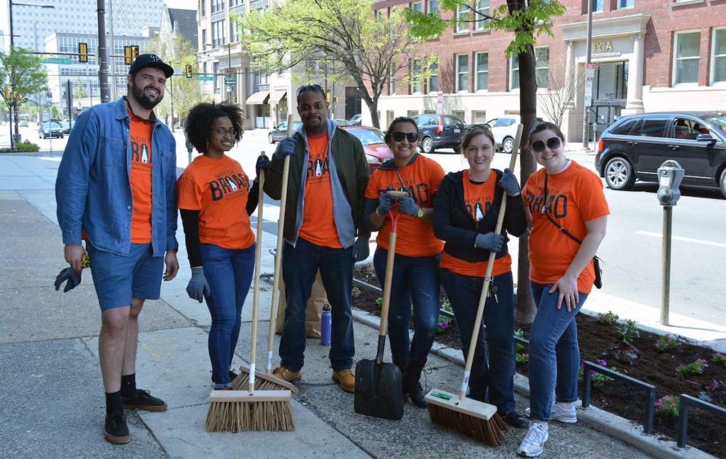 Volunteers from TWB Enterprises helping to clean up North Broad Street in Philadelphia
