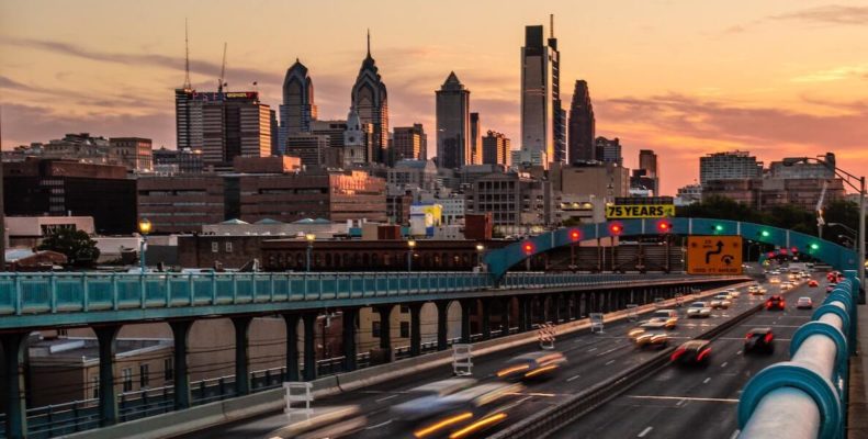 This photo of an interstate and the Philadelphia skyline accompanies a piece about how Philadelphia should use the billions in government in relief after the coronavirus pandemic