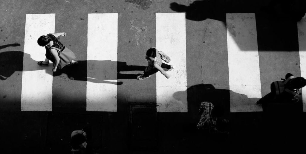 Crosswalk black and white