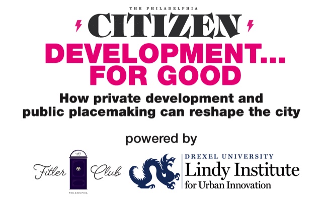 This is the logo for a Philadelphia Citizen event series called Development … For Good