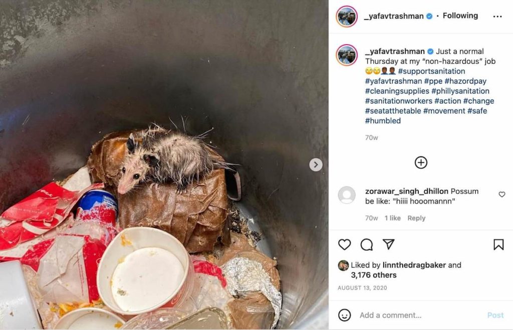 This photo of an Instagram post illustrates a timeline that shows the rise of Ya Fav Trashman in Philadelphia