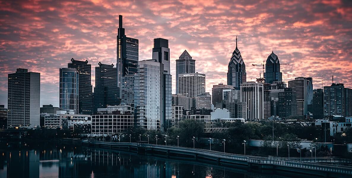 This moody photo of the Philadelphia skyline accompanies an article about the culture of corruption in Philadelphia government.