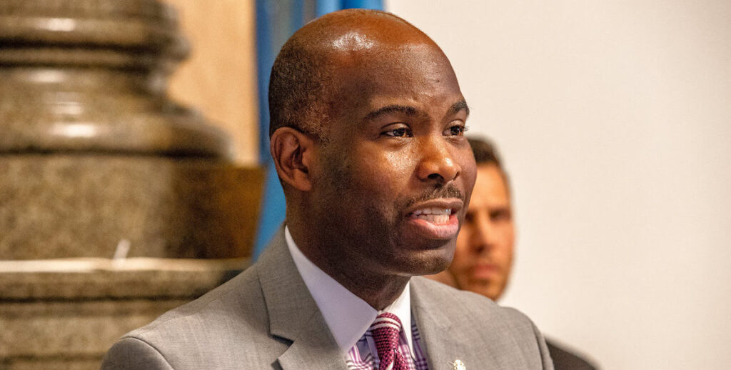 This photo of Philadelphia CIty Councilmember Derek Green accompanies an article about the folly of Green's public bank bill