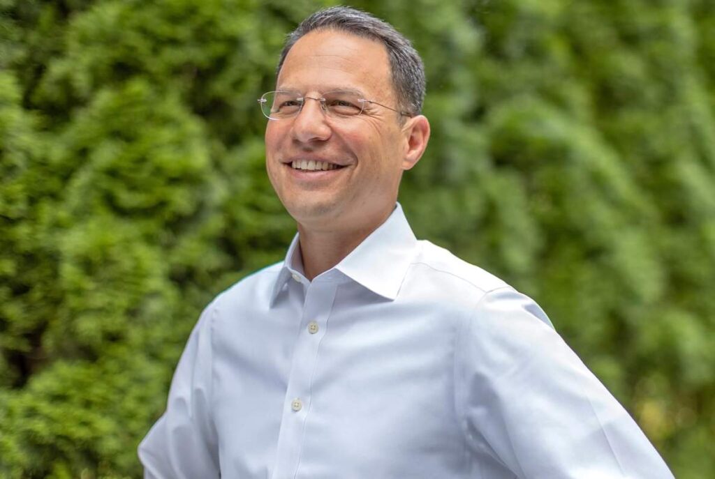 This photo of candidate for PA governor Josh Shapiro is included in a voter guide for the 2022 PA primary