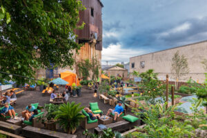 The PHS Pop Up Garden in Manayunk accompanies an writeup about the return of the popular drinking oasis this spring