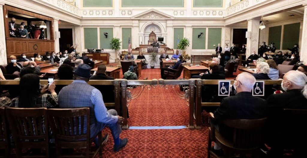Inside Philadelphia City Council chambers