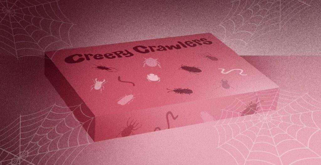 A classic 70s toy , Creepy Crawlers, reimagined in a pink hued-illustration