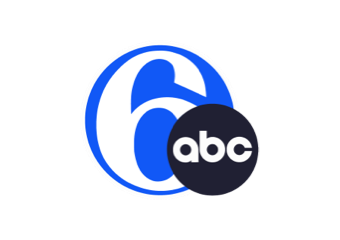 6abc logo shows a white number 6 with a blue circle background. ABC in the foreground bottom right.