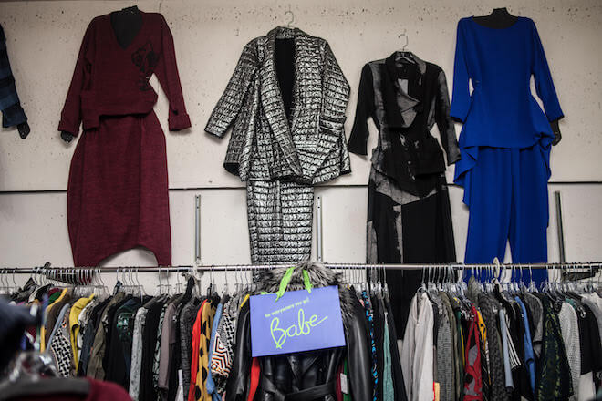 Women's clothing on display at Babe, one of the last Black-owned businesses along 52nd Street.