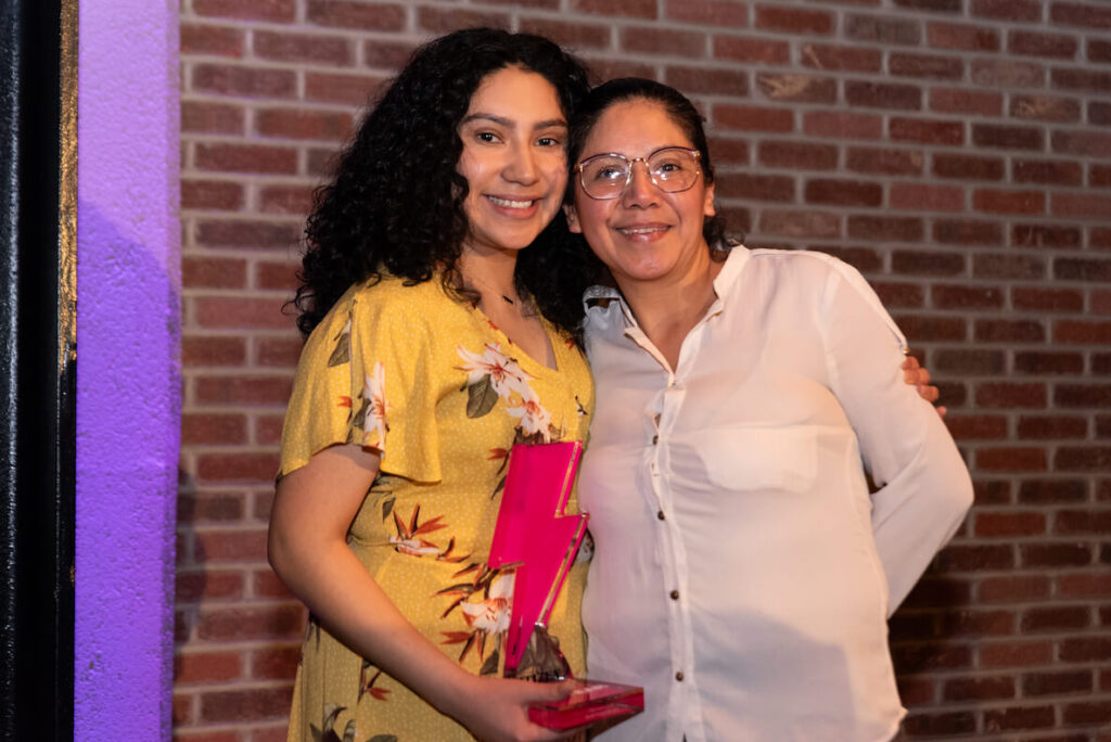 Youth Leader of the Year and University of Pennsylvania student Sarahi Franco-Morales (left) and her mom.