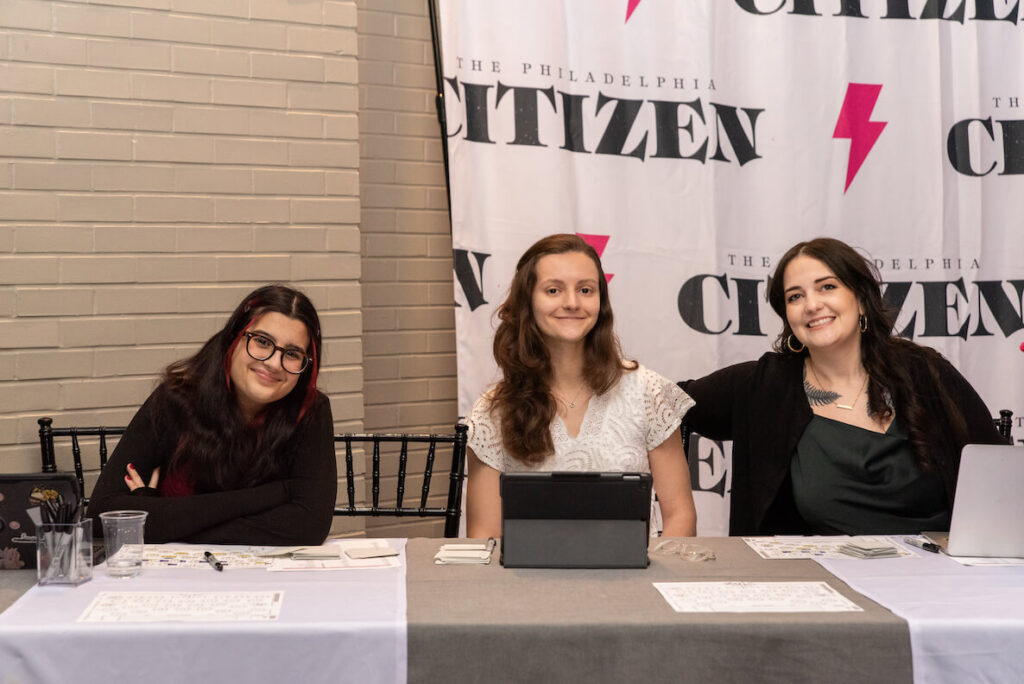 (Left to right) Natalia Patel Shepelavy, Erinda Sheno and Ralph Thorn of The Philadelphia Citizen.