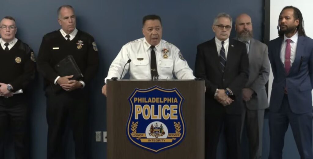 The Phildaelphia Police Department hold a press conference January 30 on the investigation into the death of Andrew Spencer