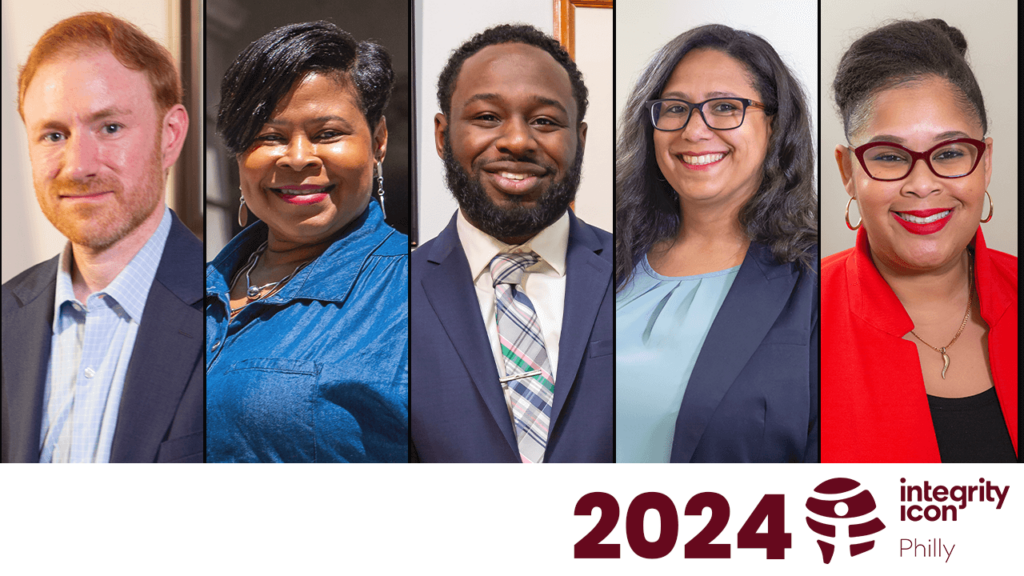 2024 Integrity Icon winners, left to right: Eric Kapenstein, Tracey T. Gordon, Deion Williams, Lesha Sanders and Adara Combs. Photo by Creative Outfit.
