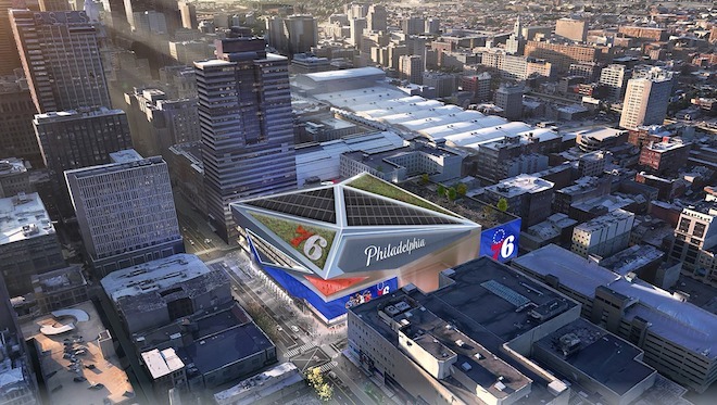 The 76ers' rendering of 76 Place Market East.