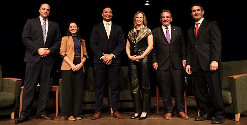 Left to right: David Sunday, Katie Meyer, James Myers Jr., Christine Waller, Eric Settle and Eugene DePasquale.