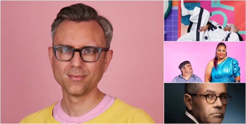 Clockwise, from left: Ted Passon, photo by LeBon Jane; still from Alex Da Corte's video for "Shower Song" by Tierra Whack, produced by Passon and All Ages Productions, photo by Alex Da Corte + Drew Saracco; "Patrice: The Movie" poster, photo by Jessica Kourkounis; Larry Krasner in "Philly D.A." poster.