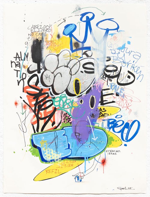 A graffiti-inspired work by Spel, an incarcerated artist.