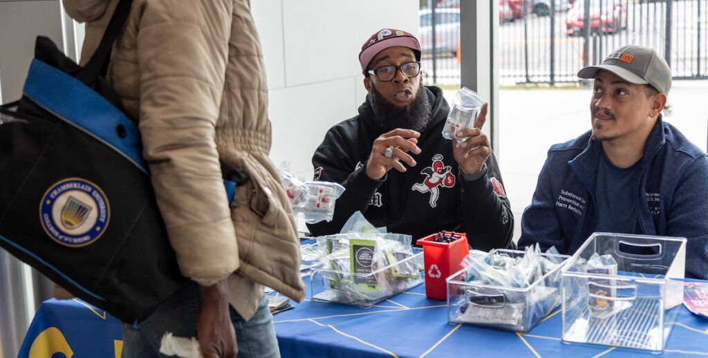 Free wound care is offered at The Love Lot, organized by Volunteering Untapped Philadelphia and The Everywhere Project on Nov. 9, 2024. 