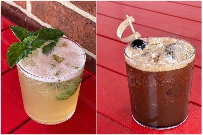 Herman's mint lemonade (left) and espresso tonic.