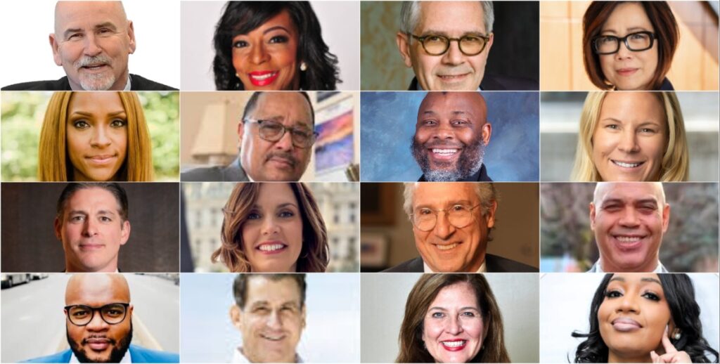 Some candidates on the ballot in the primary election in Philadelphia, May 20, 2025.