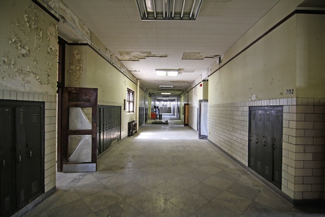 Before the rehab in the hallway of Studio Incamminati, the school for contemporary realist art in the Bok Building.